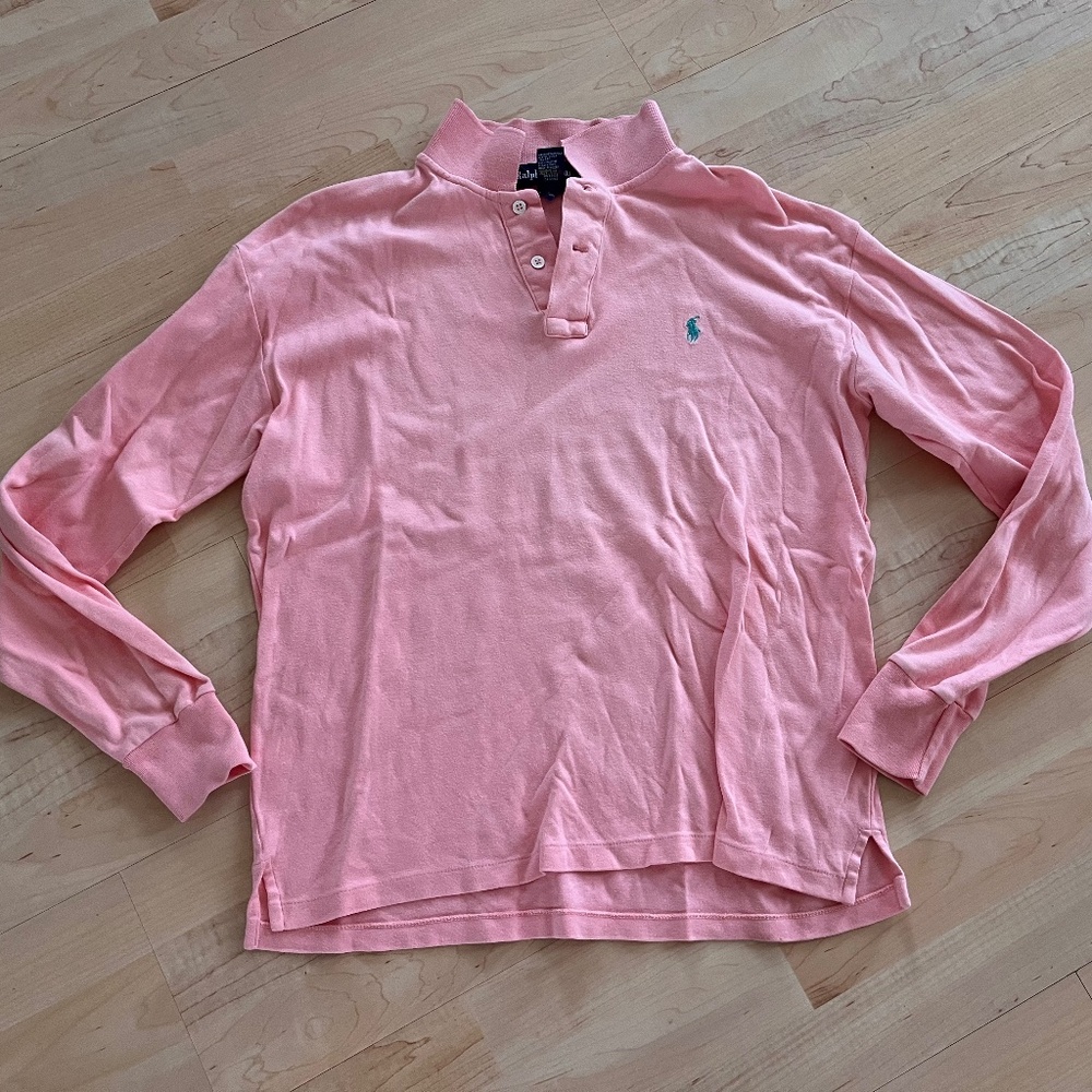 Vintage 90’s Single Stitch Womens Ralph Lauren Pink Shirt Large Quiet Luxury